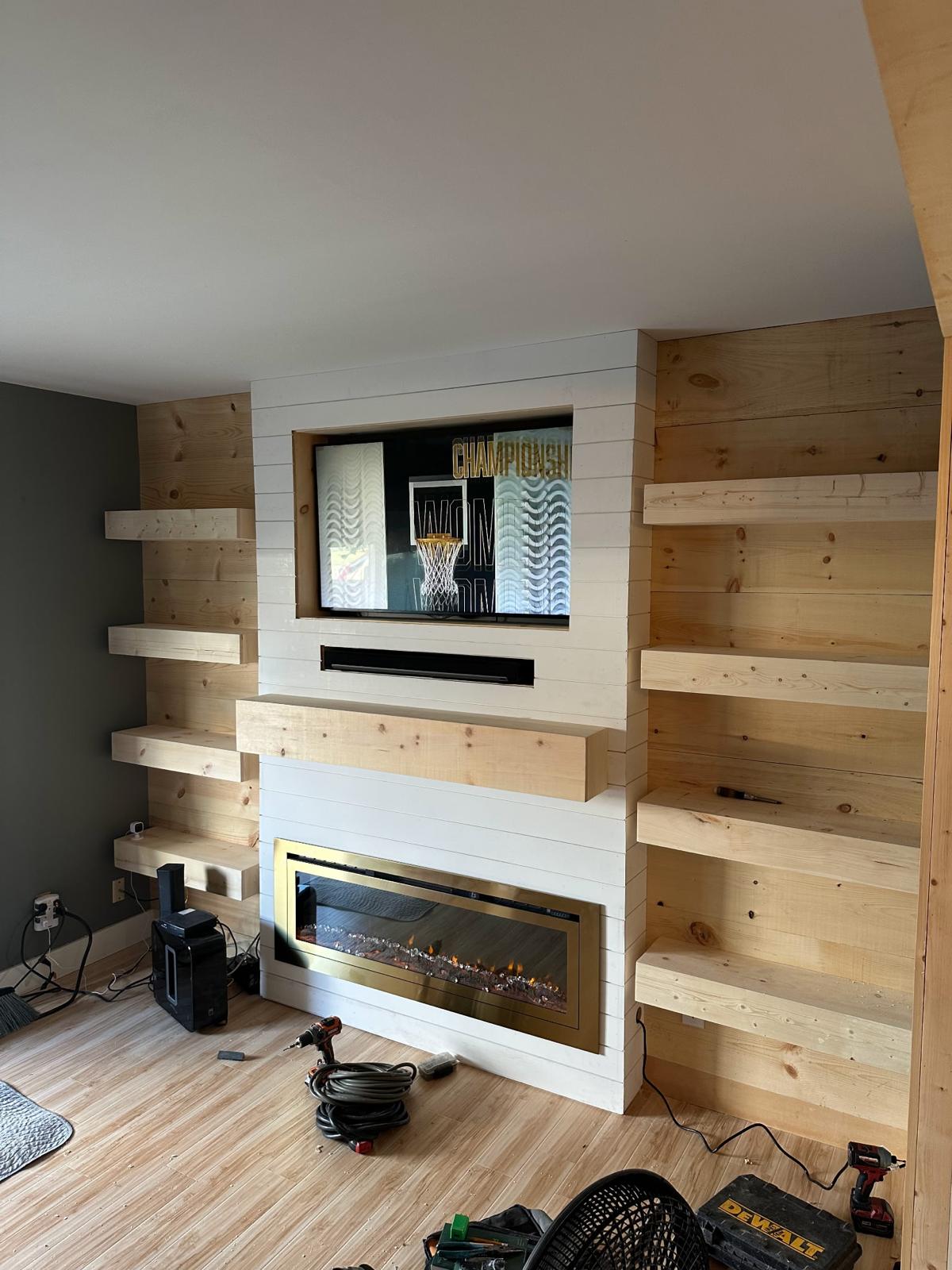 Custom TV & Fireplace Combo