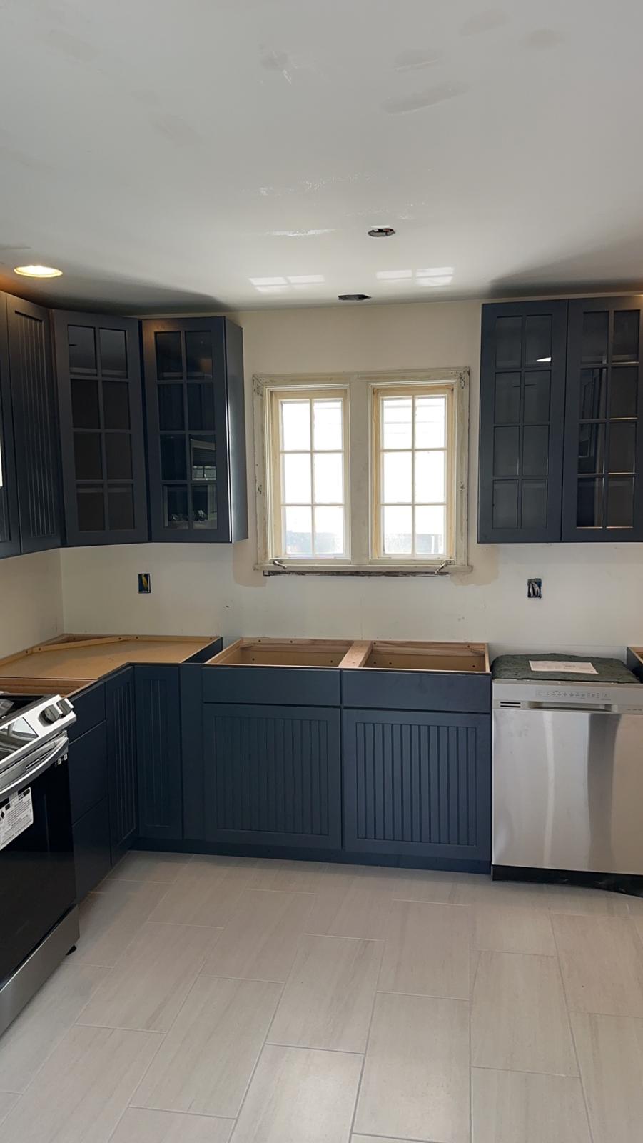Remodeling crew at work